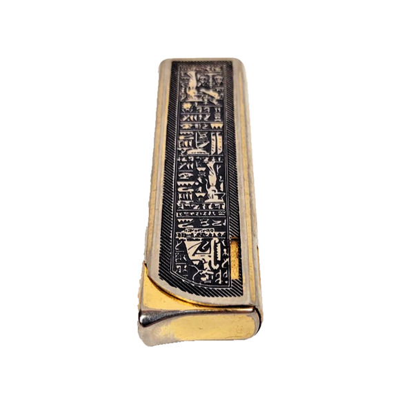 VTG FLAMEX Brougham II Electronic Lighter Piezo Hieroglyphic Design Japan - Picture 6 of 7